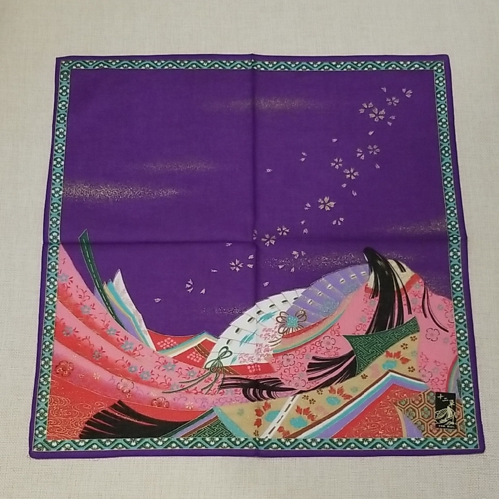 Decorative Purple Handkerchief from Japan